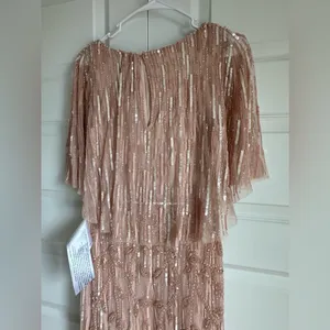 Mac‎ Duggal Embellished Cap Sleeve Sequin Flutter Sleeve Column Gown - NWT thumbnail 8