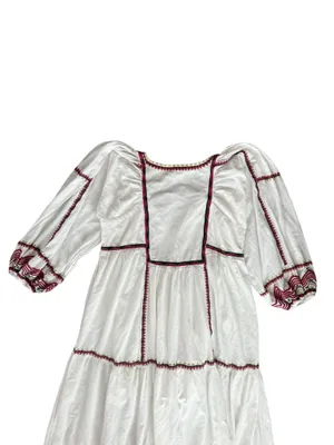 Free People FP Women’s Sweet Escape Embroidered White Long Sleeve Midi Dress S thumbnail 7