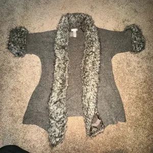 Kenar women’s furry sweater jacket cardigan brown size medium thumbnail 4