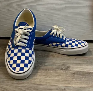 Blue and white checkered Vans ( unisex) size 8.5 Mens size 10 Women’s thumbnail 1