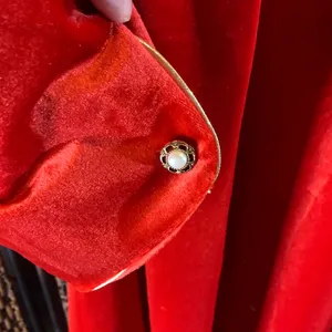 Vintage Velvet Ren-Faire Dress with Gold Trim Size L thumbnail 3