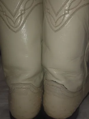 Justin Boots 6 Vintage Natural Ostrich Quill Cowgirl Western Boots in Light Beige thumbnail 5