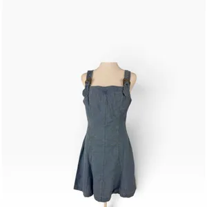 Beivy Women L Blue Denim Overall Jumper Mini Dress thumbnail 4