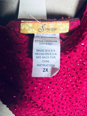 Plus size Pink One-Shoulder Sparkle Mini Dress with sequins, Stretchy Size 2X. thumbnail 3