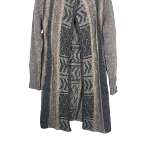 Gottardi Collection Made In Italy Boho Knit Open Front Cardigan Alpaca Wool L thumbnail 5