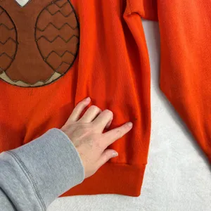 Vintage MCM M Medium Sweatshirt Owl Applique Raglan Pullover Orange Boho Kitschy thumbnail 6