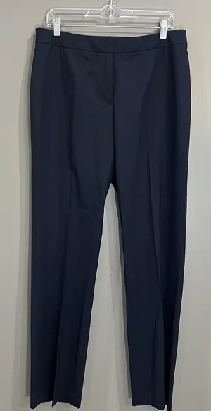Lafayette 148 Barrow Pants Women 12 Navy Great Virgin Wool Stretch Trousers thumbnail 1