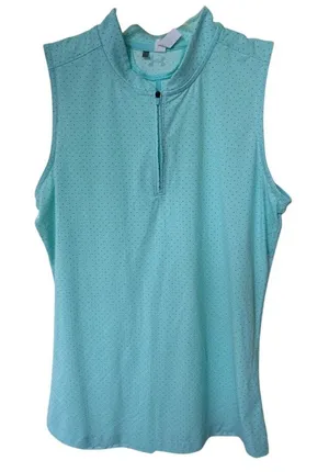 Under Armour Women's Blue Green Sleeveless Heat Gear Golf Shirt‎ Size Medium thumbnail 1
