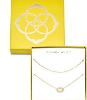 Kendra Scott Emma Framed Gold Layered Necklace Set New thumbnail 1