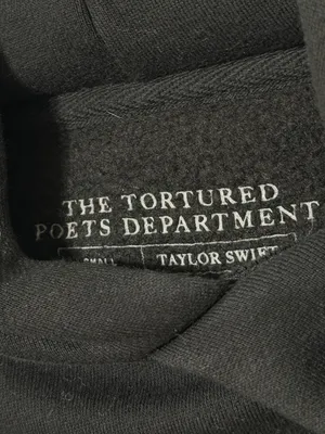 Taylor Swift TTPD The Tortured Poets Department Hoodie Black Small Graphic thumbnail 3