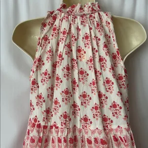 Ro's Garden NWT Red Floral Sofia Sleeveless Ruffle Short Dress **Size XS** 🌺🌺 thumbnail 6