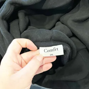 Comfrt Signature Fit Embroidered Logo Fleece Pullover Hoodie Sweatshirt Black 2X thumbnail 5