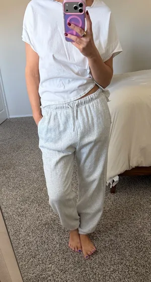 Gray old navy sweatpants thumbnail 1
