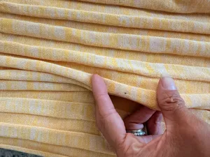 Christopher Esber orange yellow high slit accordion knit midi skirt S thumbnail 7