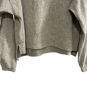 Aerie Women's Gray Ribbed Hoodie Sweatshirt Size M Relaxed Fit‎ thumbnail 5