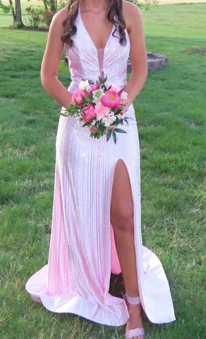 Halter neck prom dress Pink thumbnail 1