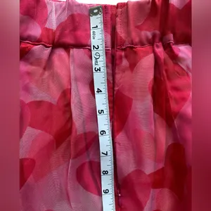 Her Destiny Red & Pink‎ Hearts Sheer Women’s Skirt Size L thumbnail 5