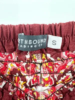 Earthbound Trading Co. Women's Burgundy Boho Jogger‎ Pants Size Small thumbnail 3