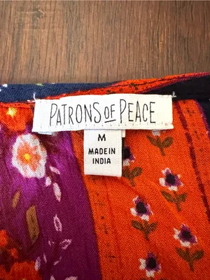 PATRONS OF PEACE by Anthropologie, boho floral, front tie shrug, size M thumbnail 11