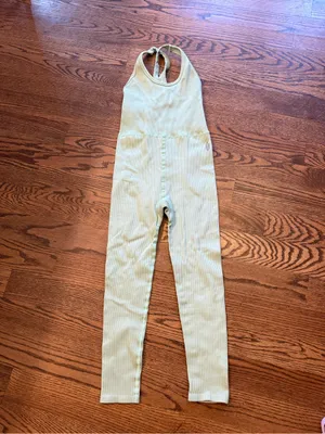 Free People Movement Free Throw Mint Ribbed Seamless Jumpsuit S thumbnail 4