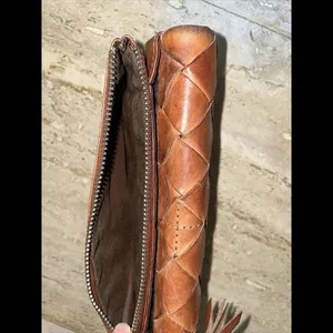 VILENCA Holland Weaved Leather‎ Wallet, Brown 7x3.5” thumbnail 9