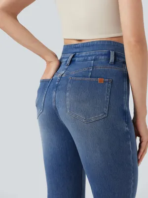 Halara Flex™ Mid Rise Tummy Control Casual Flare Jeans with Pockets thumbnail 5