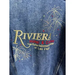 Vintage‎ Riviera Blues Las Vegas Denim Jacket Riviera Hotel Casino Fireworks L thumbnail 4