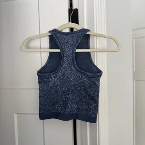 Lululemon ebb to street cropped racer back‎ bra tank blue thumbnail 5