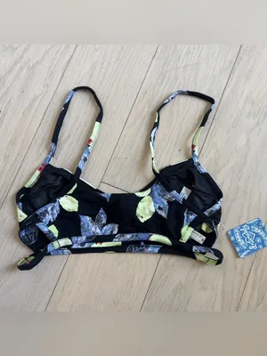 Free People Winona Floral Bra in Black Combo NWT thumbnail 4