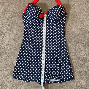 Women’s Swimsuit Bathers Halter Neck Boy Leg with Polka Dots Size 6-8 NEW thumbnail 10