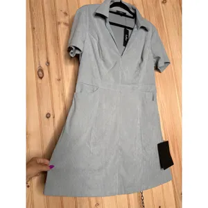 NWT Lulus Go-Getter Light Blue Corduroy Mini Dress With Pockets Casual Size XL thumbnail 5