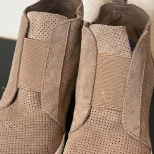 Steve Madden Wedge Sneakers Womens 7 Taupe Perforated Leather Zip High Top thumbnail 11