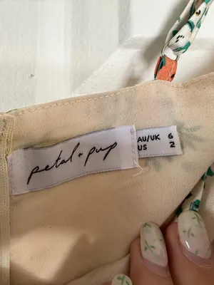Petal & Pup Cream Slip Dress with Coral & Teal Floral Print thumbnail 3