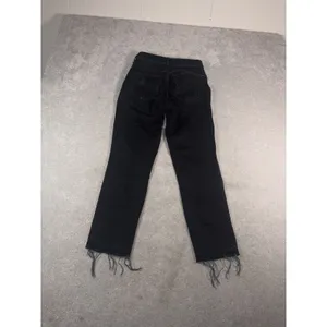 AMO Jeans Women's 26 Babe Black Magic Straight Leg Released Raw Frayed Hem thumbnail 8