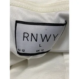 RNWY Women's White Strapless Tube Bandeau Fitted Bustier Mini Bodycon Dress Sz L thumbnail 5