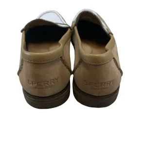 Sperry Womens Seaport Penny Loafers Tan‎ White Leather Preppy Slip On STS83410 9 thumbnail 5