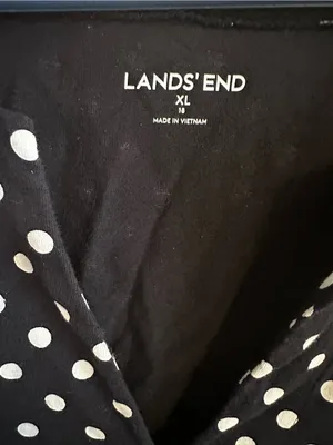 Lands’ End Polka Dot Sleeveless Jersey T-Shirt Dress Swim Cover Up Pockets XL 18 thumbnail 6