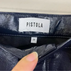 Pistola‎ Alice Utility Midi Skirt in Navy Vinyl Size 29 thumbnail 7