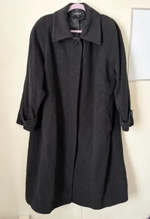 Jones New York Wool Blend Long Trench Overcoat Jacket thumbnail 1