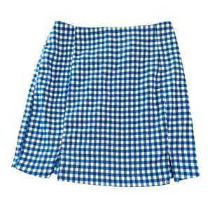 Love On a Hanger Blue Gingham Skirt‎ Size 1 Juniors Women Zip Back thumbnail 1