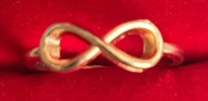 Infinity Ring Stainless Steel Golden Size 6 NWT Gold thumbnail 1