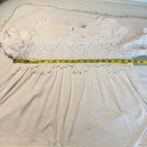 Adiva Flowy Crochet Lace Detail Boho Top High Low Women’s Size Large Summer thumbnail 8