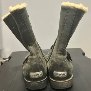 UGG Charcoal Boots with Shearling Trim thumbnail 2
