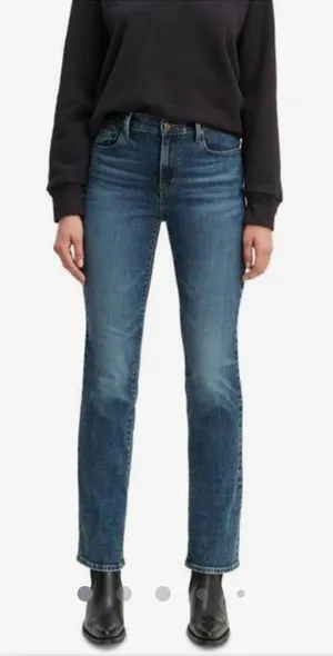 Levi's 505 Straight Dark Wash Straight Leg Jeans Size 12 Mid Rise Denim thumbnail 1