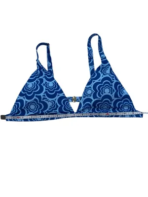 Blue Retro Floral Cheeky Bikini Set XL High Leg Triangle Swimwear Y2K Boho Beach thumbnail 11