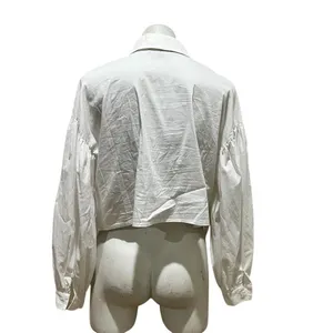 Eloquii Women's Puff Sleeve Button-Down Shirt White Size 14 thumbnail 8