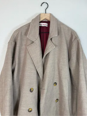 Free People Hannah Super Soft Oversized Blazer Jacket Coat Camel Medium $168 thumbnail 4