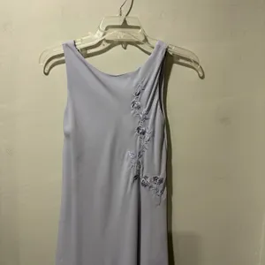 Alyn Paige Light Violet Purple Maxi Dress Size 8 Floral Embroidery Vintage‎ YTK thumbnail 4
