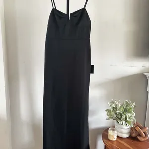 Lulus Romantic Existence Black Column Maxi Dress Size L thumbnail 2