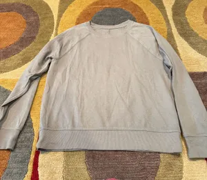 Athleta Women Sundown Sweatshirt Lightweight Light Olive Green Organic Cotton S thumbnail 1